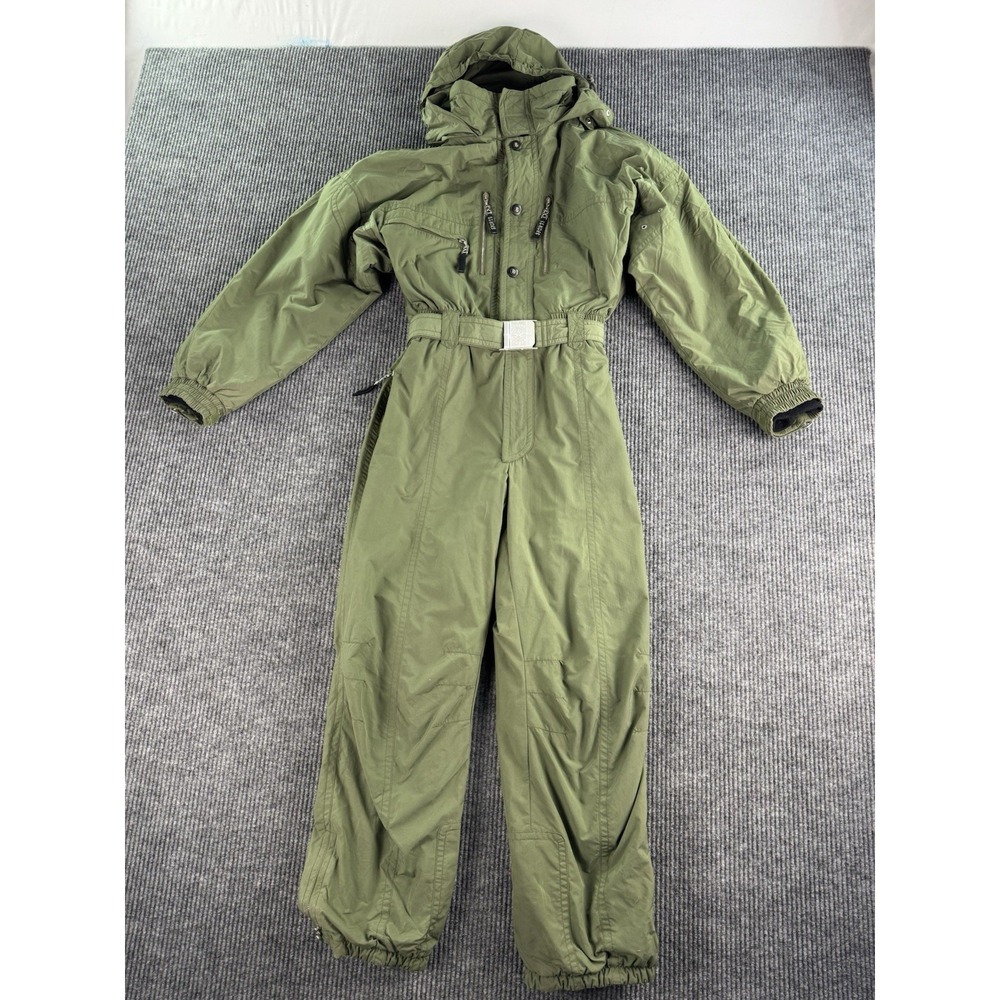 Bogner Ski Suit Men 42 Green One Piece Snowsuit USA Made Dog Sledding Vintage